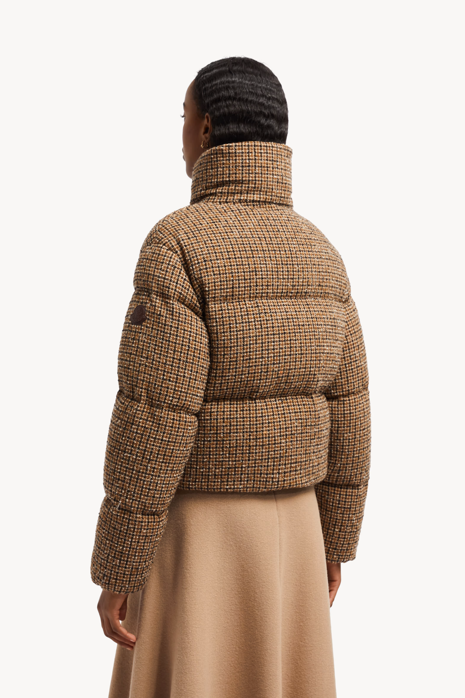 Plumífero corto bouclé de lana Seboune Mujer Beige & Negro Moncler 5